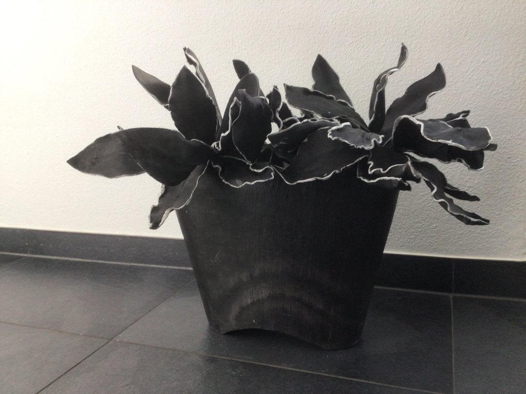 Antraciete bloempot, Ophalen, Zo goed als nieuw, Minder dan 25 cm, Overige vormen