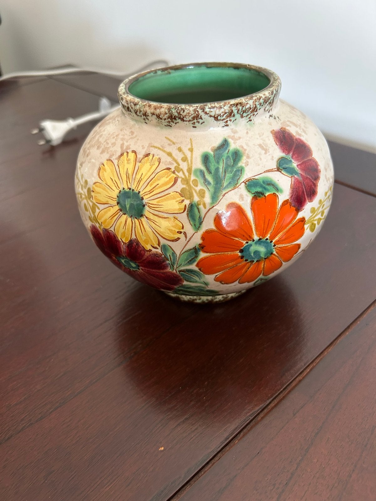 Vintage handgeschilderde bloemenvaas, Ophalen