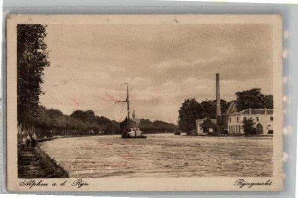 Oude kaart Alphen a.d. Rijn, Rijnzicht, Gelopen zie info