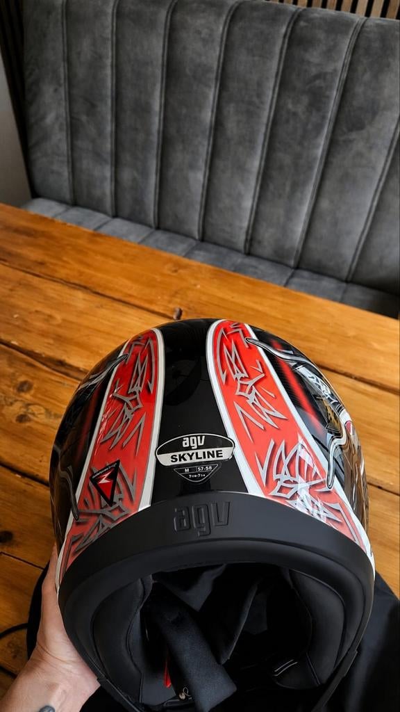 AGV Skyline integraalhelm met donker pinlock vizier en tas, Motoren, M, Ophalen of Verzenden, Tweedehands, Integraalhelm