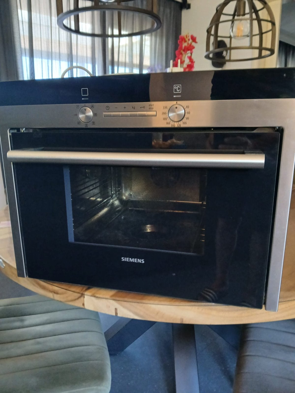 Siemens HB34D552 Inbouw Combi-stoom oven, 45 tot 50 cm, Gebruikt, Hete lucht, Siemens