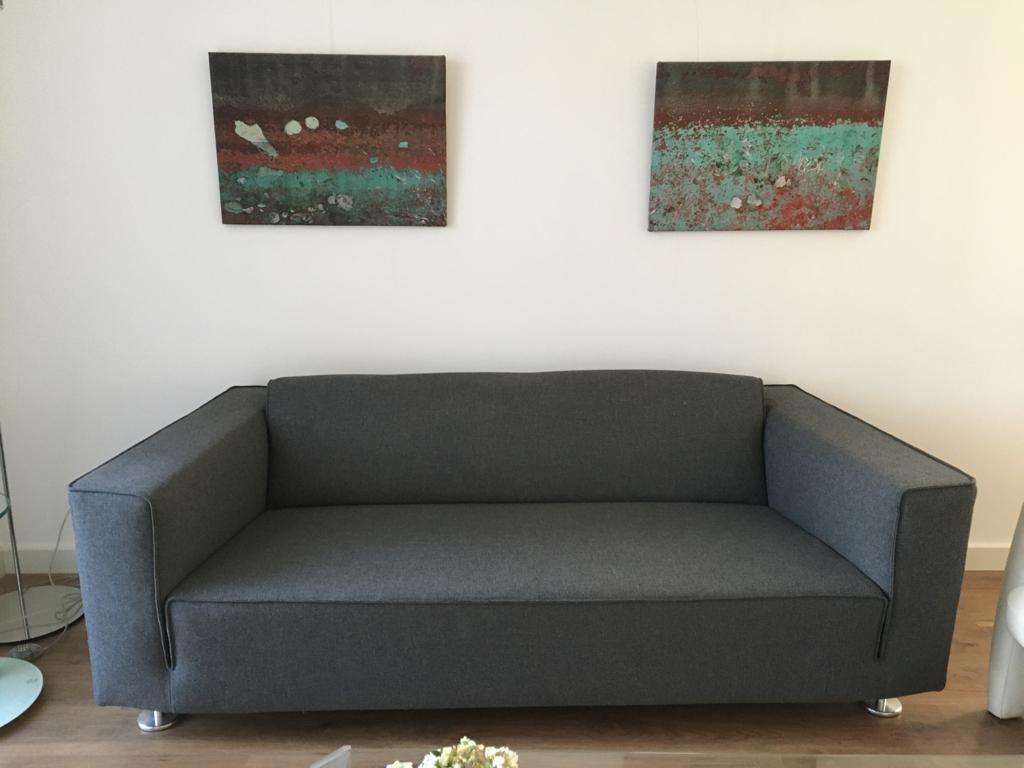 Bloq bank, 2,5 zits antraciet., Gebruikt, 125 cm of meer, Ophalen of Verzenden, Rechthoekig