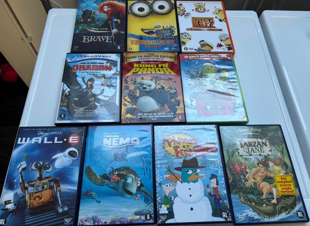 20x DVD’s oa Brave, Shrek, Up, Tarzan, Pipo, Wall E, Nemo, Cd's en Dvd's, Dvd's | Tekenfilms en Animatie, Alle leeftijden, Ophalen of Verzenden