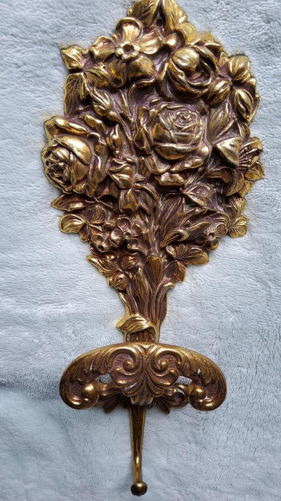 Oude retro goud kleurig wandhaak of kapstok Italy VCR Brev, Ophalen of Verzenden