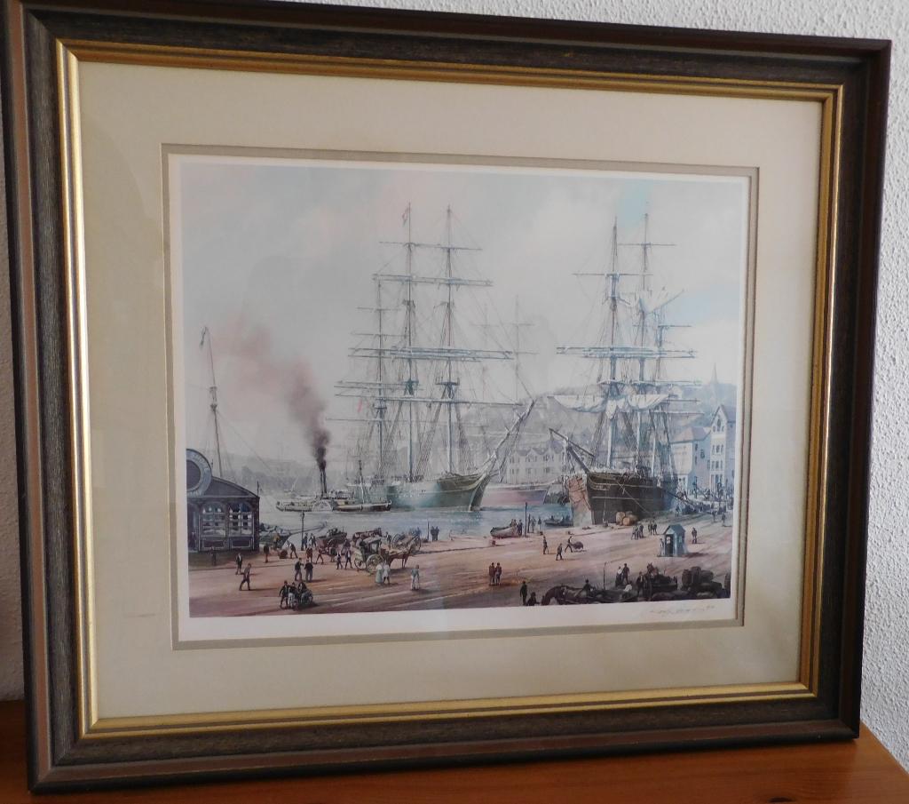 Collotype Roy Cross Aankomst in de Haven van Sydney, Antiek en Kunst, Kunst | Schilderijen | Klassiek, Ophalen of Verzenden