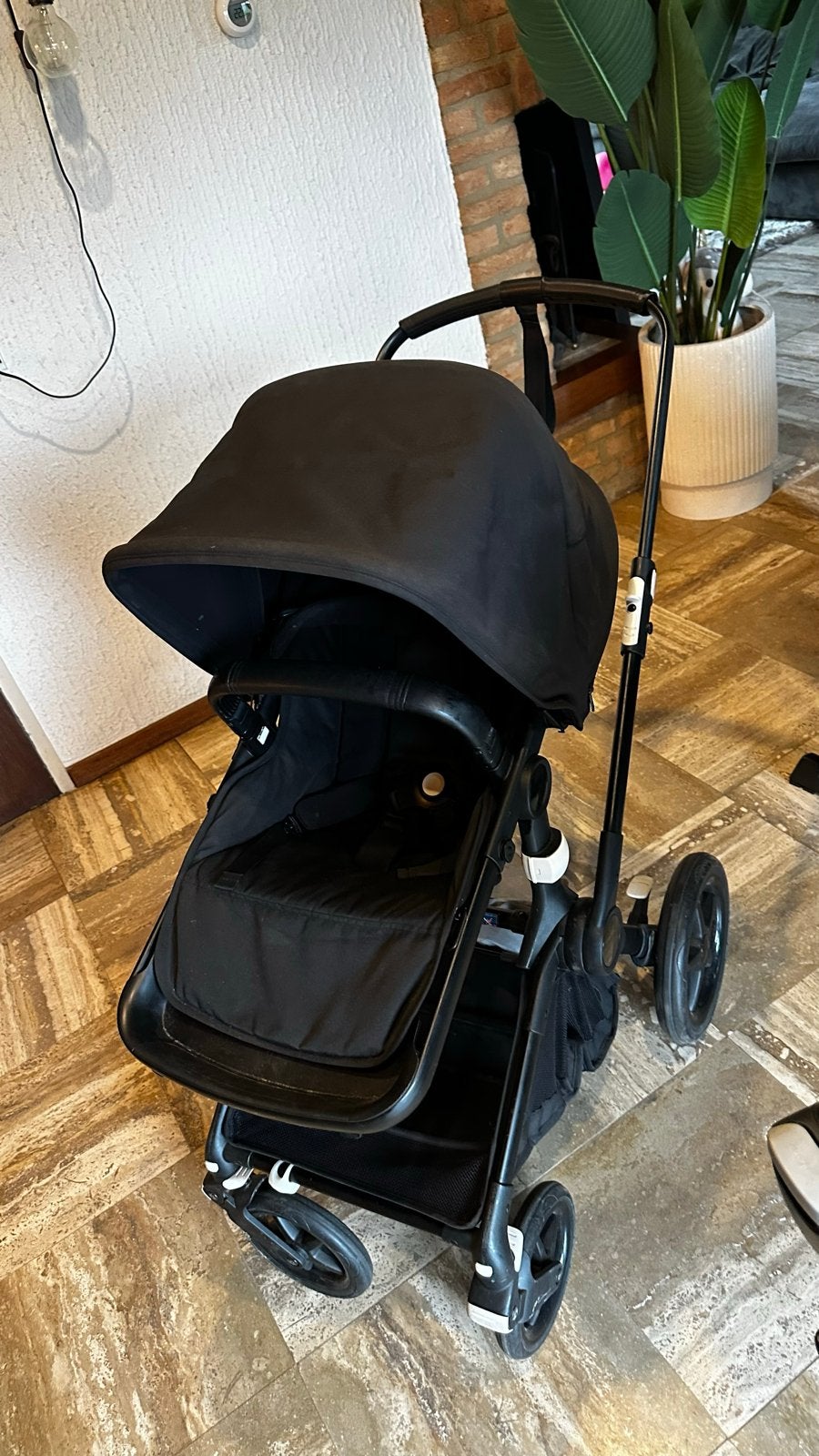 Bugaboo fox 3 all black kinderwagen met reiswieg en zitje, Ophalen, Gebruikt, Bugaboo, Combiwagen