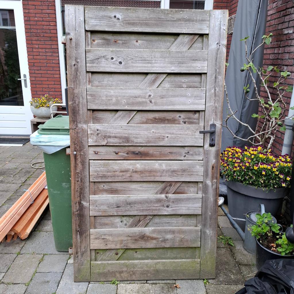 Houten poortdeur 100x180 cm - Gebruikt, Ophalen, Met poort, Gebruikt, Tuinhek
