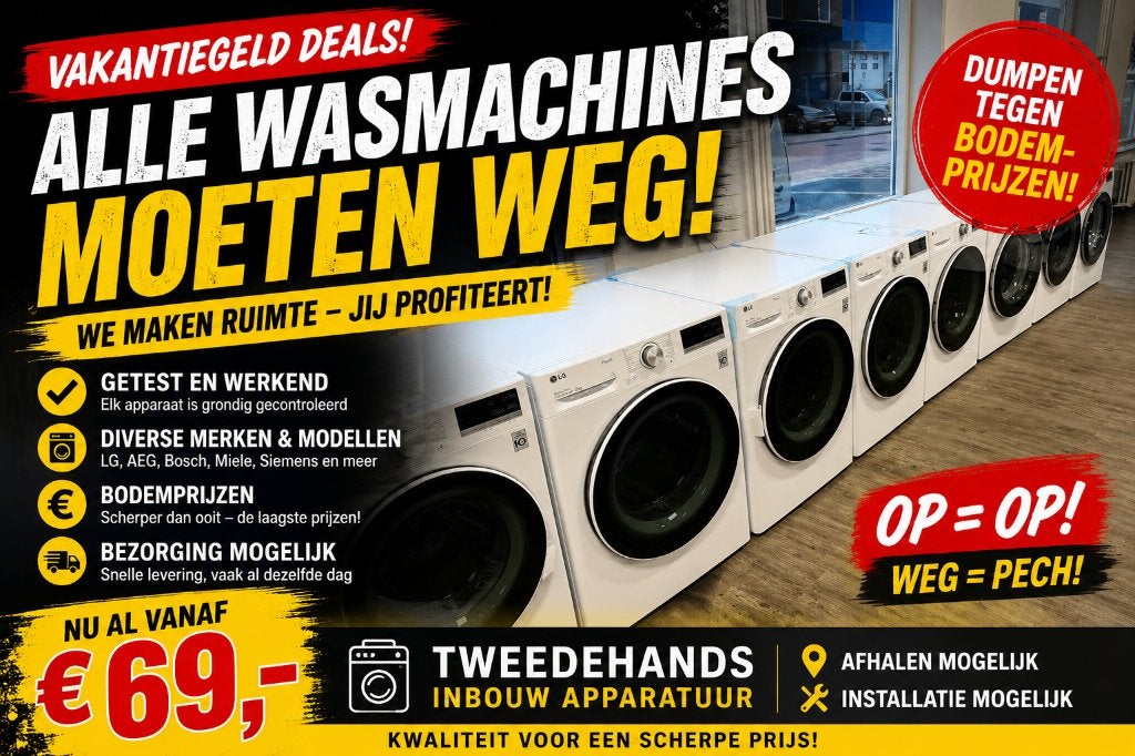 Wasmachines Drogers tegen bodemprijzen MOETEN WEG!, Witgoed en Apparatuur, Ophalen, 1200 tot 1600 toeren, Minder dan 85 cm, 8 tot 10 kg