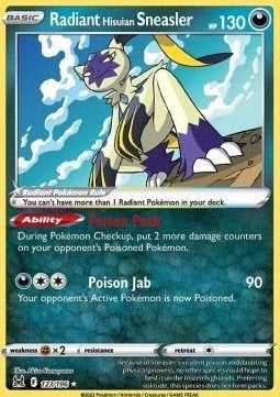 Radiant Hisuian Sneasler 123/196 – Lost Origin – NM, Ophalen of Verzenden, Nieuw, Losse kaart
