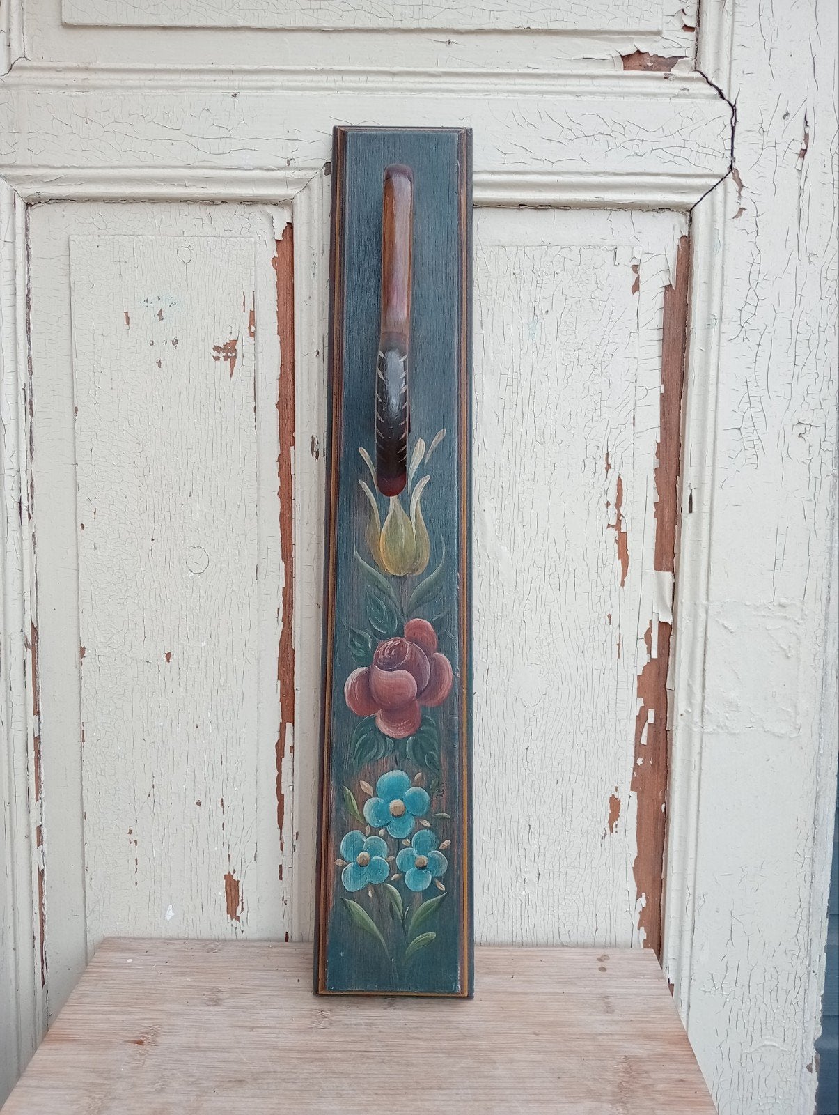 Vintage Zweeds Dala paard wanddecoratie met bloemen, Ophalen of Verzenden