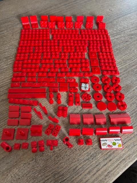 lego div. basis tegels/plaatjes rood (zie foto's), Ophalen of Verzenden, Zo goed als nieuw, MOC (eigen creatie), Lego