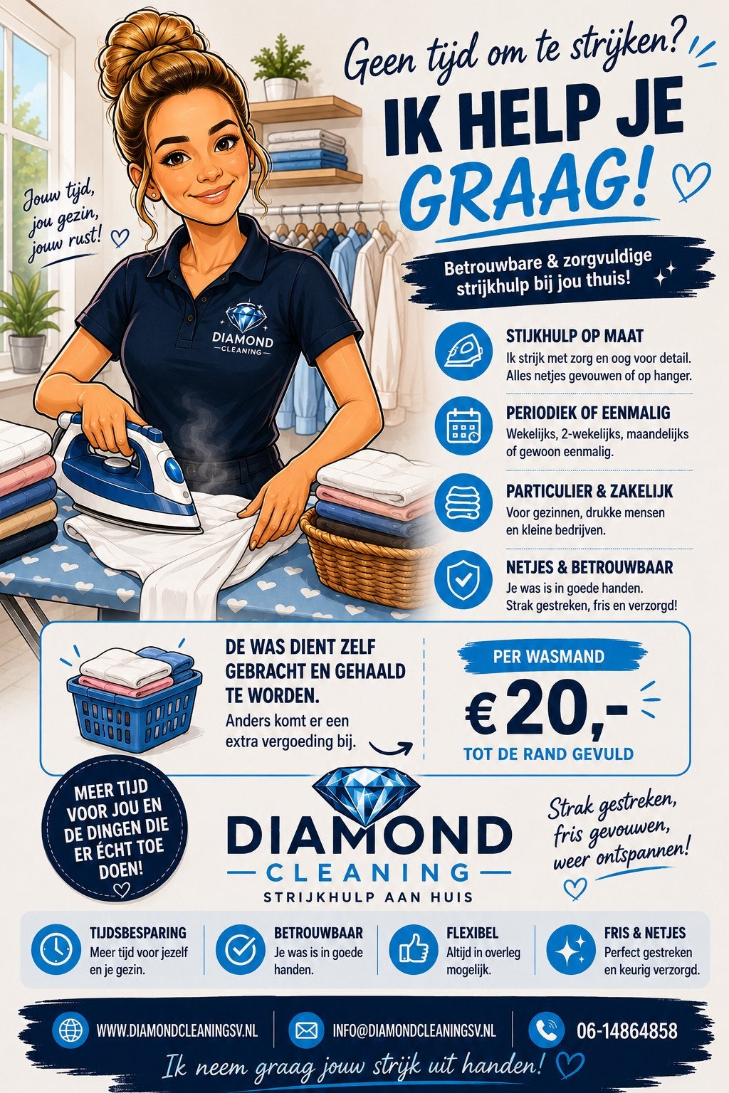 STRIJKHULP AANGEBODEN / SCHOONMAAKWERKZAAMHEDEN, Ophalen, Zo goed als nieuw, Overige typen