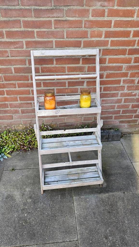Houten planten tafeltje tuinmeubel, Ophalen