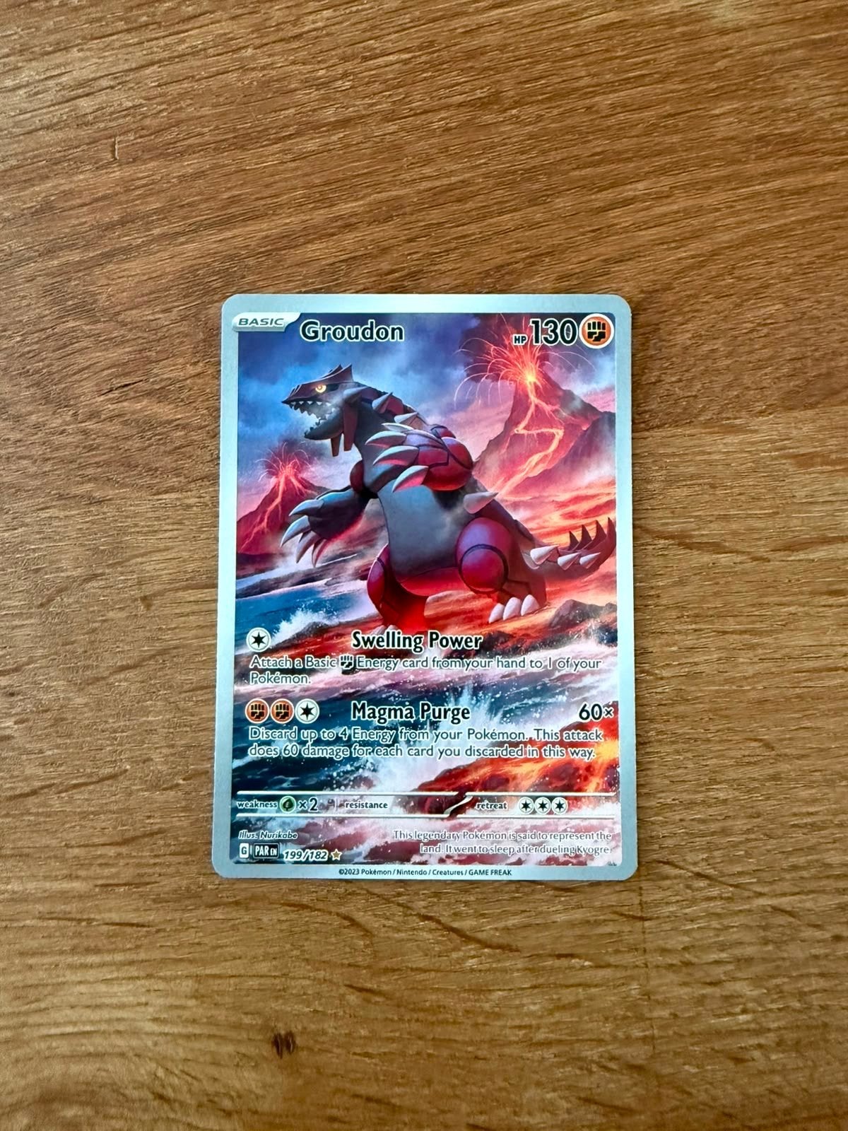 Groudon Paradox Rift Pokémon kaart, Ophalen of Verzenden, Zo goed als nieuw, Losse kaart