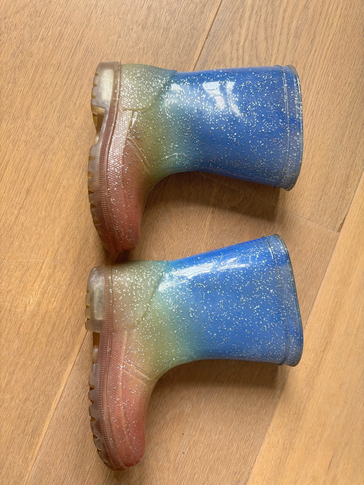 Regenboog laarsjes met glitter en lichtjes, maat 25, Ophalen of Verzenden, Gebruikt, Meisje, Laarzen