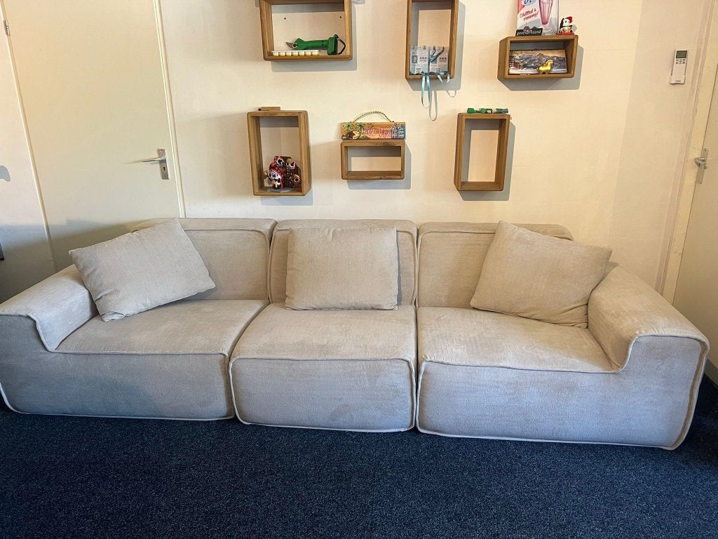 Nieuwe Cloud Sofa 3-zits – Beige / Crème – Modulaire Bank, 100 tot 125 cm, Ophalen of Verzenden, Stof, Driepersoons