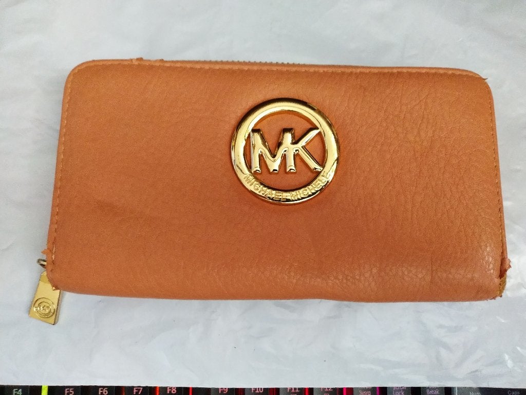 Michael Kors portemonnee, Ophalen of Verzenden, Gebruikt, Oranje, Overige merken