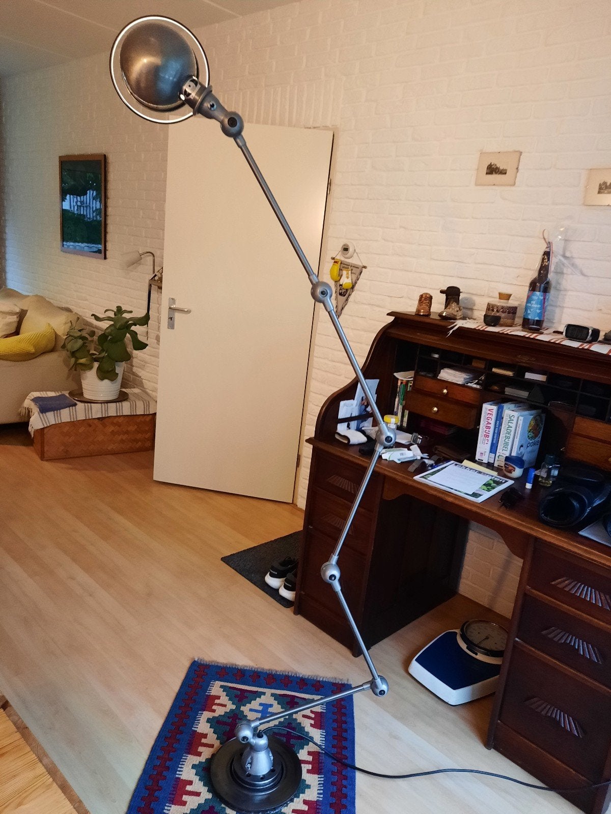 JIELDE industriele lamp 5 armen, staalgrijs., Industriele stijl, 200 cm of meer, Ophalen of Verzenden, Zo goed als nieuw
