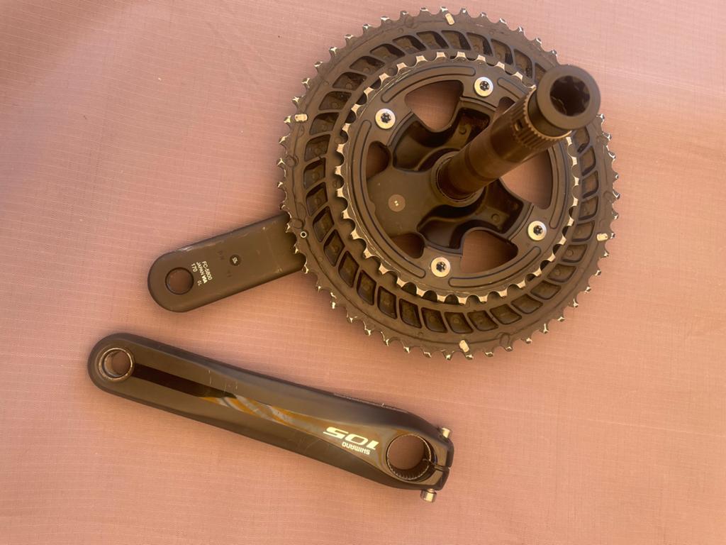 Shimano 105 FC-5800 Crankstel 34-50T 11-speed 170mm, Crankstel of Pedalen, Gebruikt, Ophalen of Verzenden, Aluminium