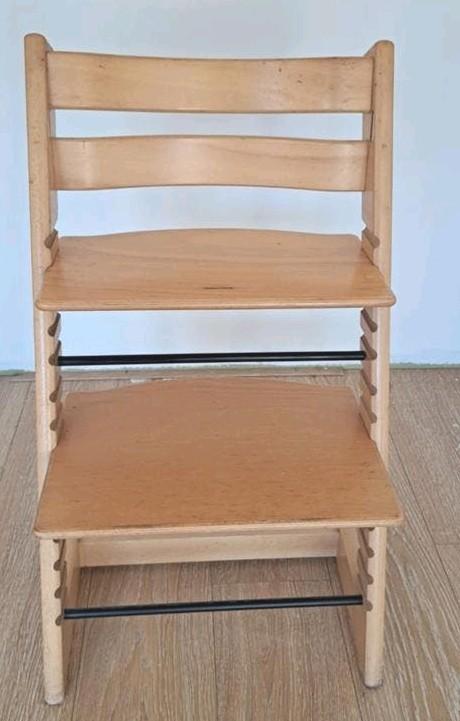 Stokke Tripp Trapp houten kinderstoel - Naturel, Kinderen en Baby's, Kinderstoelen, Ophalen, Gebruikt, Meegroeistoel