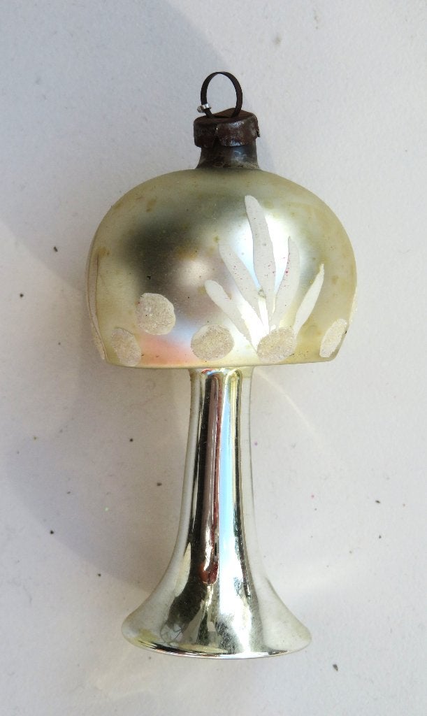 Oude Kerstbal: Staande Lamp zilver, melkwit en witte bloemen, Ophalen of Verzenden