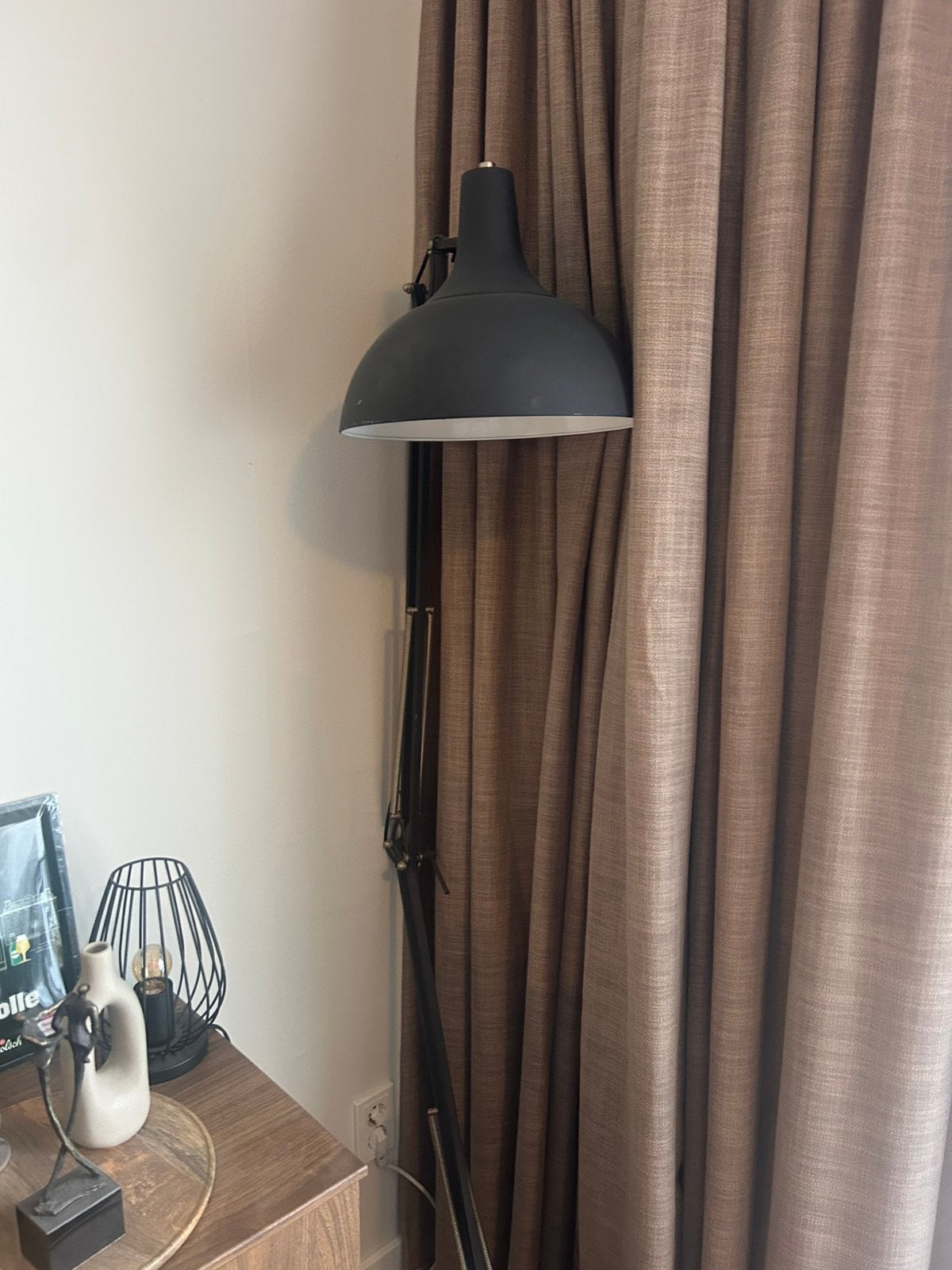 Vloerlamp bruin metaal, Ophalen, Gebruikt, E27 (groot), Metaal