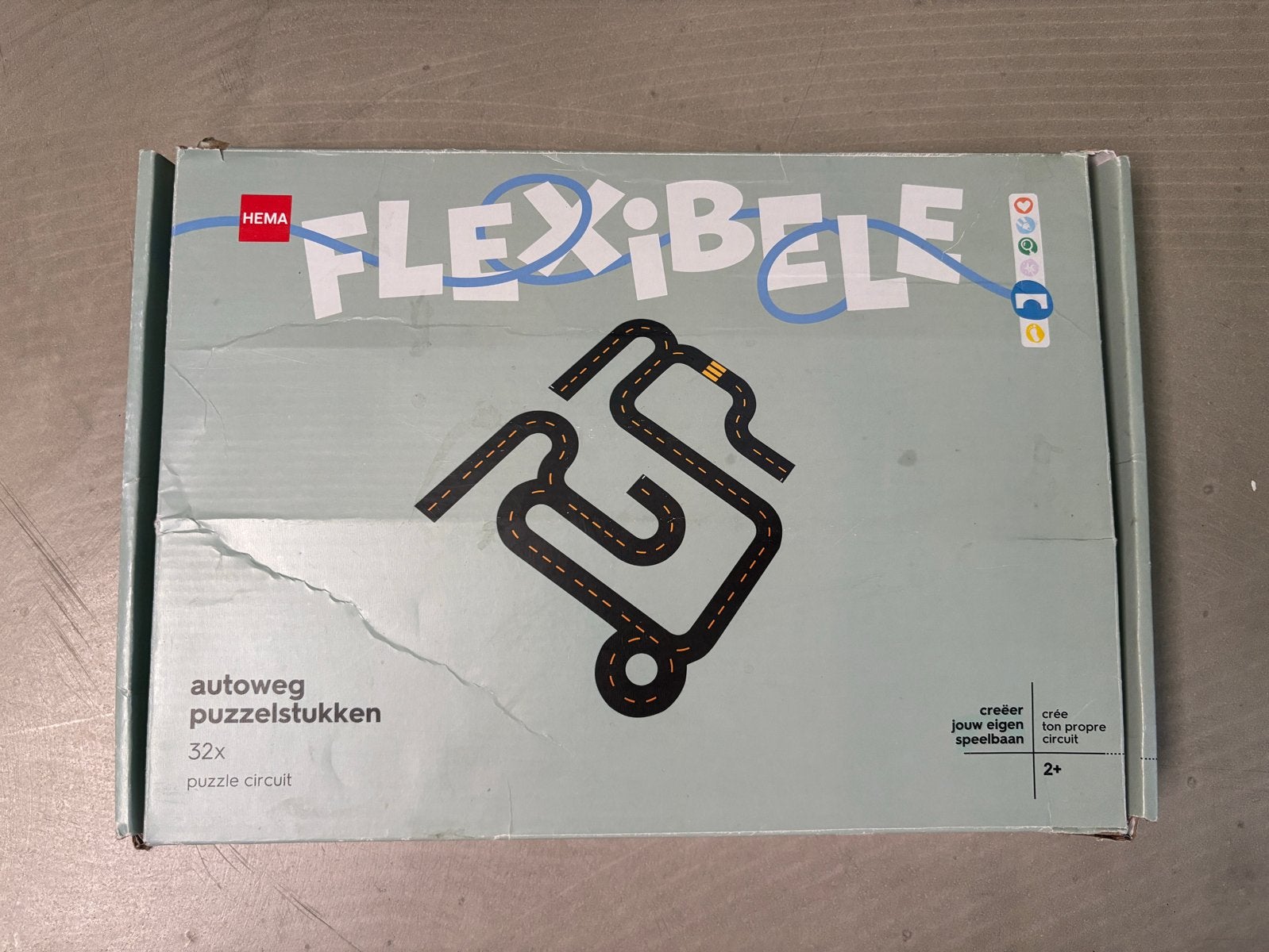 Hema Flexibele Autoweg Puzzelstukken - 32x, Ophalen of Verzenden, Gebruikt