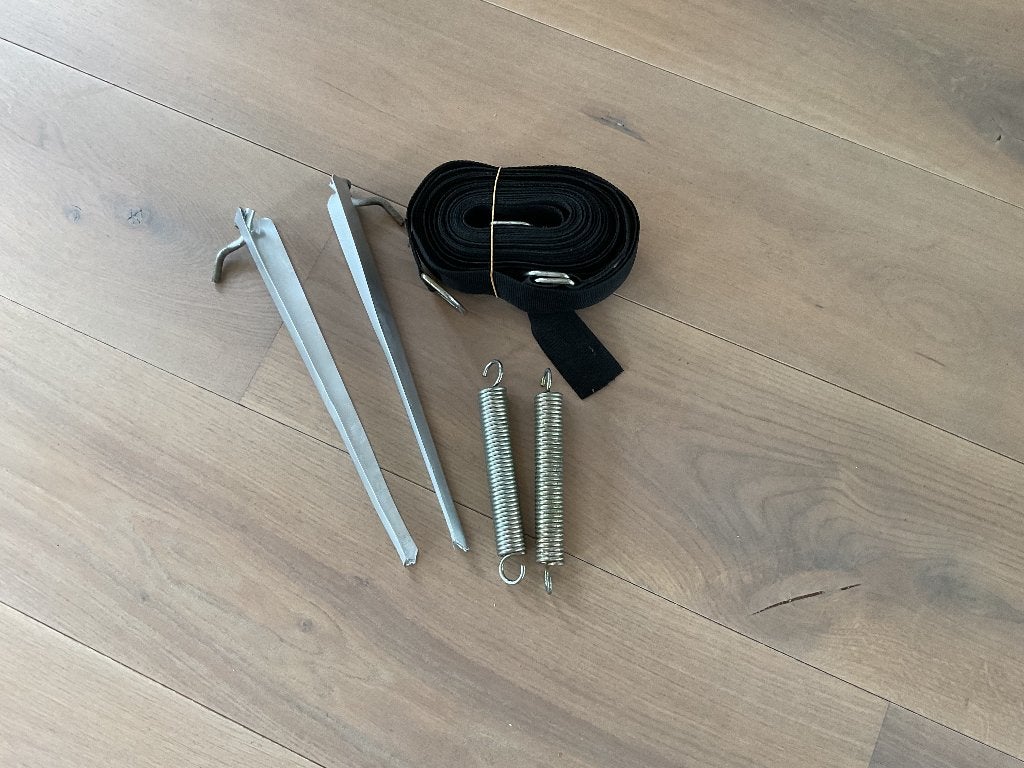Voortent spanband 11meter lang, Ophalen of Verzenden, Gebruikt