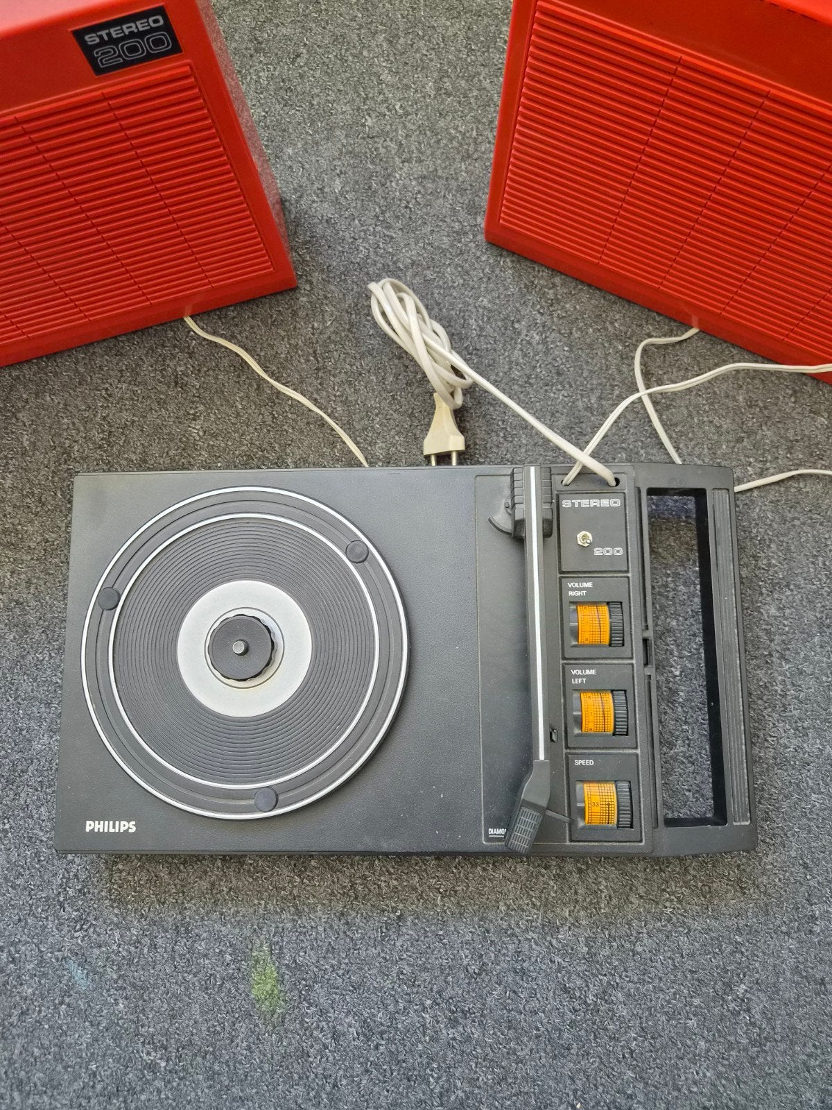 Vintage Philips 200 draagbare platenspeler jaren 70/80, Ophalen of Verzenden, Gebruikt, Platenspeler, Philips