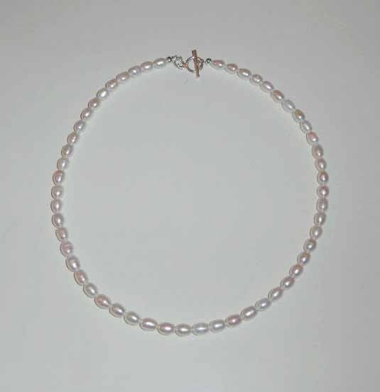 Ketting zoetwater Parels Zilver Kapittelslot, Verzenden, Nieuw, Overige kleuren, Zilver