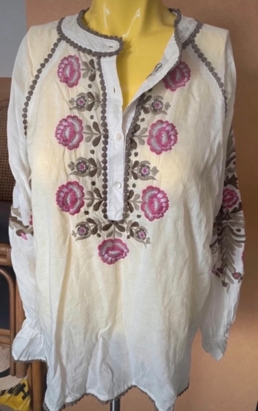 Summum blouse met borduursel - Maat 36 (S), Ophalen of Verzenden, Zo goed als nieuw, Maat 36 (S), Wit
