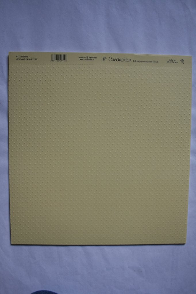 10 vel creamotion geembost karton dots geel 4111, Ophalen of Verzenden, Nieuw, Papier of Karton, Overige merken