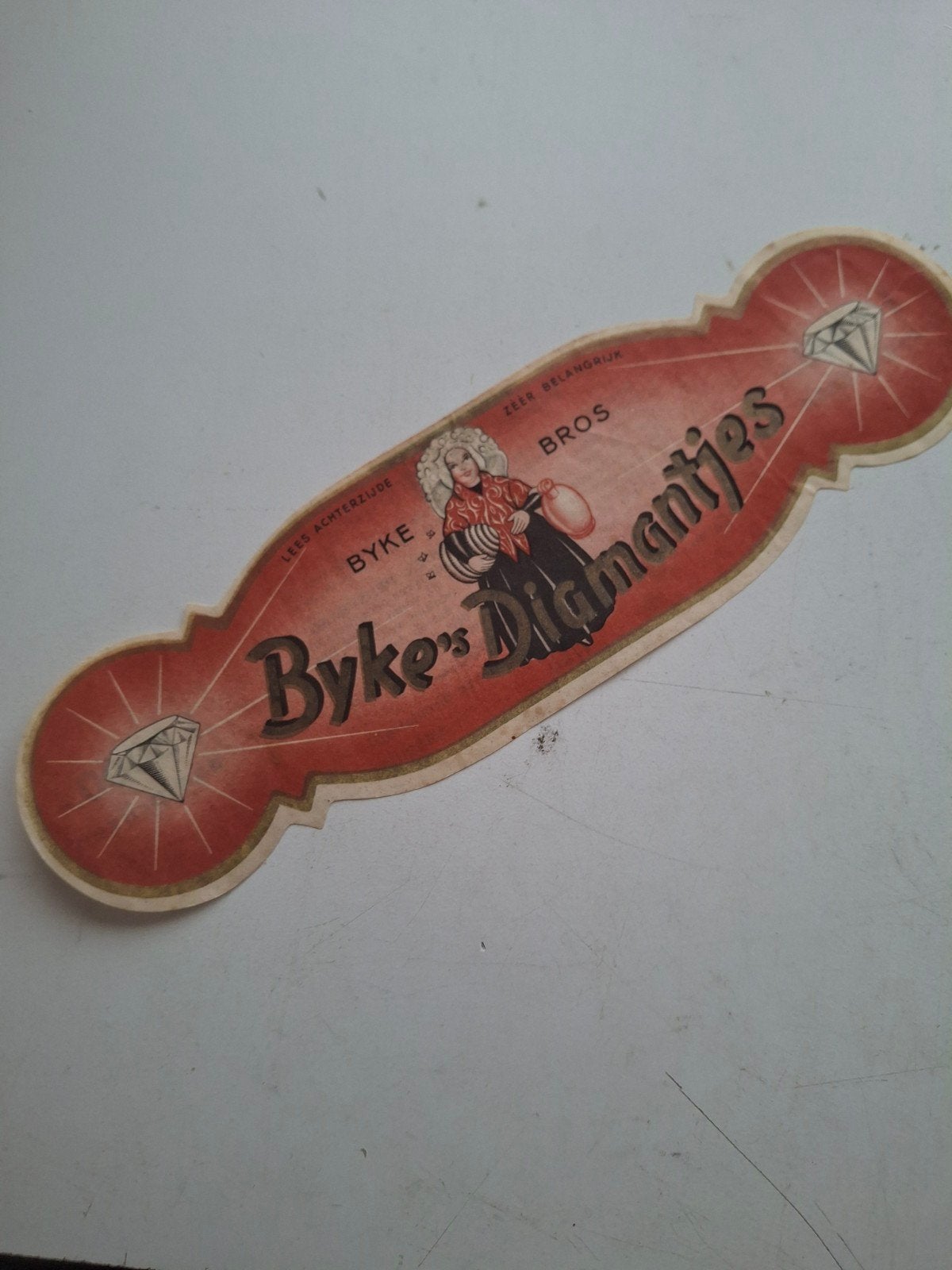 etiket Byke,s diamantjes met prijsvraag., Verzamelen, Ophalen of Verzenden, Zo goed als nieuw, Overige typen