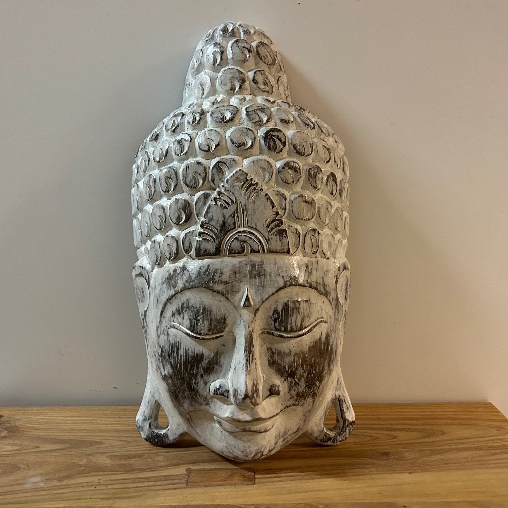 boeddha masker – 40 cm - handgemaakt - Uniek bij TTM Wonen