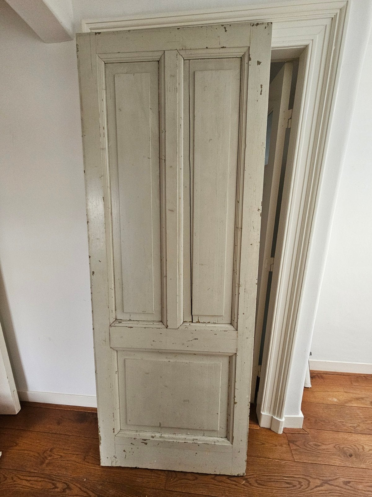 Brocante houten binnendeur, Ophalen, Gebruikt, Minder dan 80 cm, Binnendeur