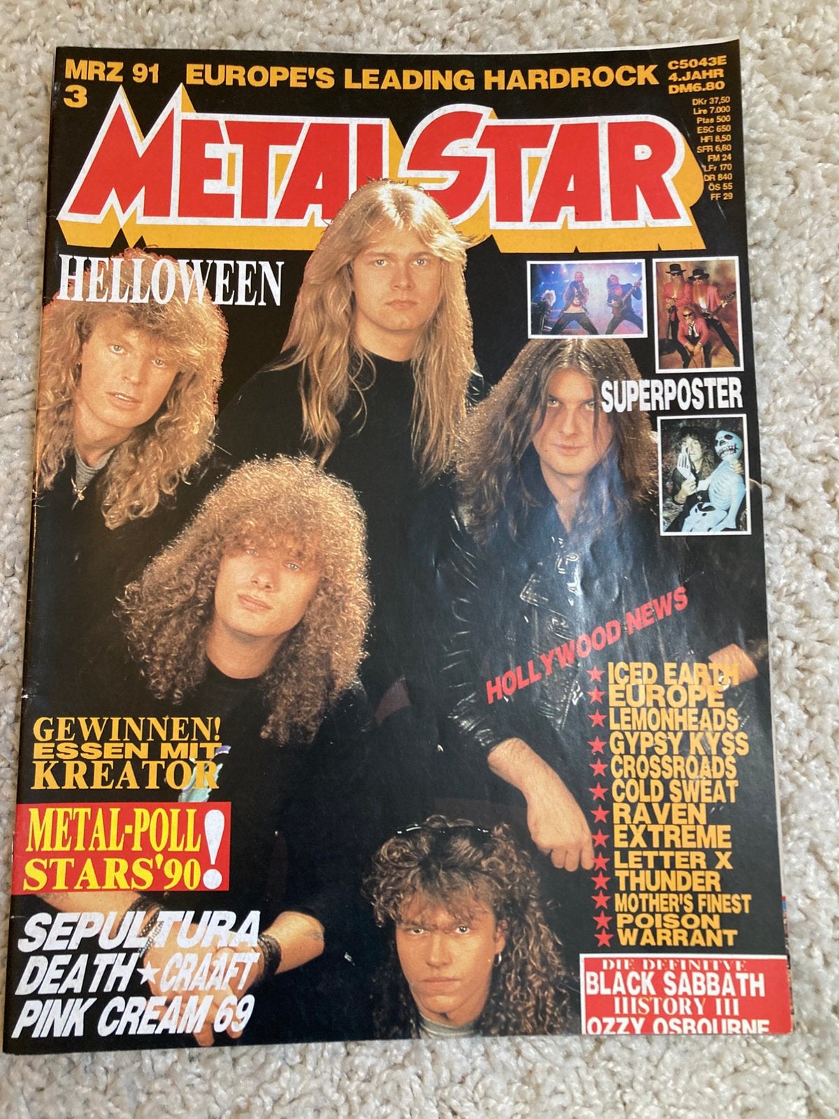 METAL STAR Magazine 1991 DEATH Helloween SEPULTURA Raven, Ophalen of Verzenden, Zo goed als nieuw, Muziek, Film of Tv