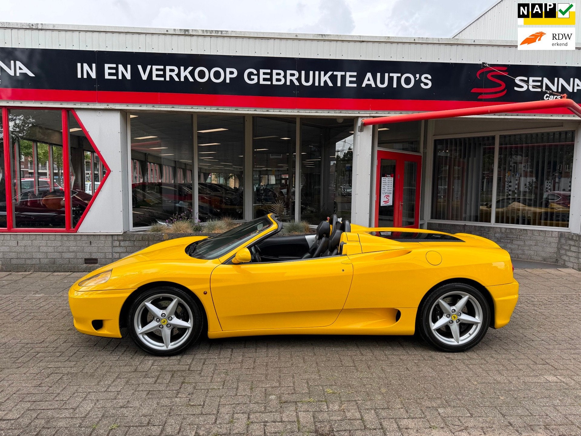 Ferrari 360 3.6 V8 Spider F1- Giallo Modena - NAP - Inr Mog, Auto's, Ferrari, Automaat, Achterwielaandrijving, Gebruikt, Cabriolet