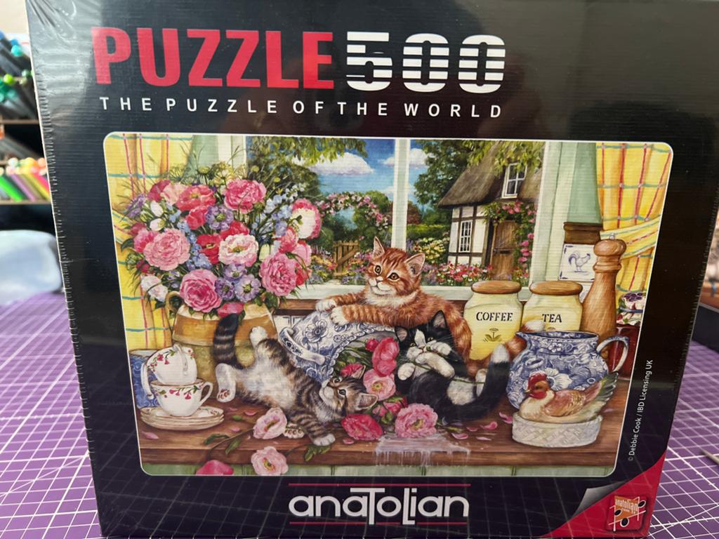 Anatolian Legpuzzel 500 stukjes - Katten en Bloemen, Verzenden, Minder dan 500 stukjes, Nieuw, Legpuzzel