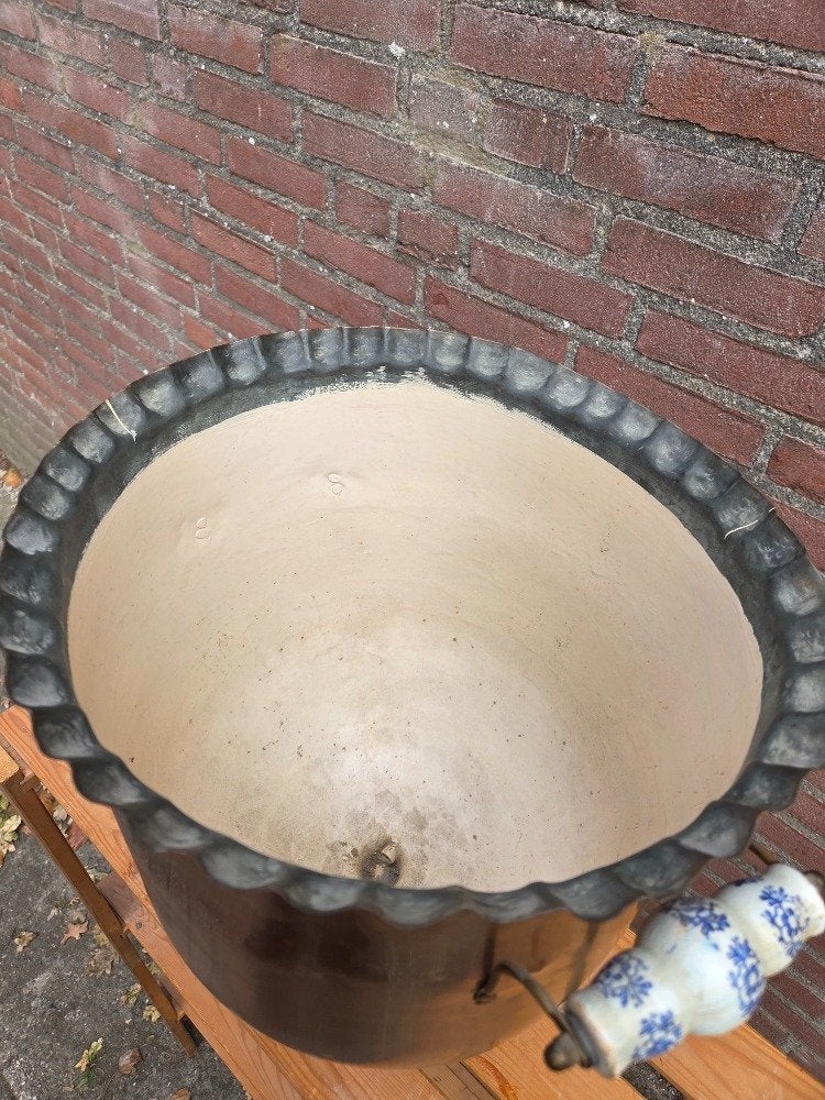 koperen ketel / bloempot antiek, Ophalen of Verzenden, 'T Olde Gre-j, Info@toldegrej.nl, Endepoelstraat 20f Didam