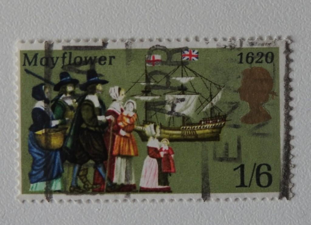 Postzegel Engeland 1970 Mayflower, Verzenden, Gestempeld