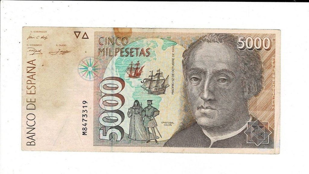 Spanje, 5.000 pesetas 1992, Verzenden, Overige landen