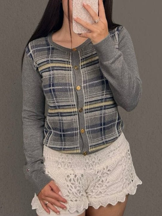 Tommy Hilfiger geruit vestje maat S, Kleding | Dames, Truien en Vesten, Ophalen of Verzenden, Zo goed als nieuw, Maat 36 (S), Grijs