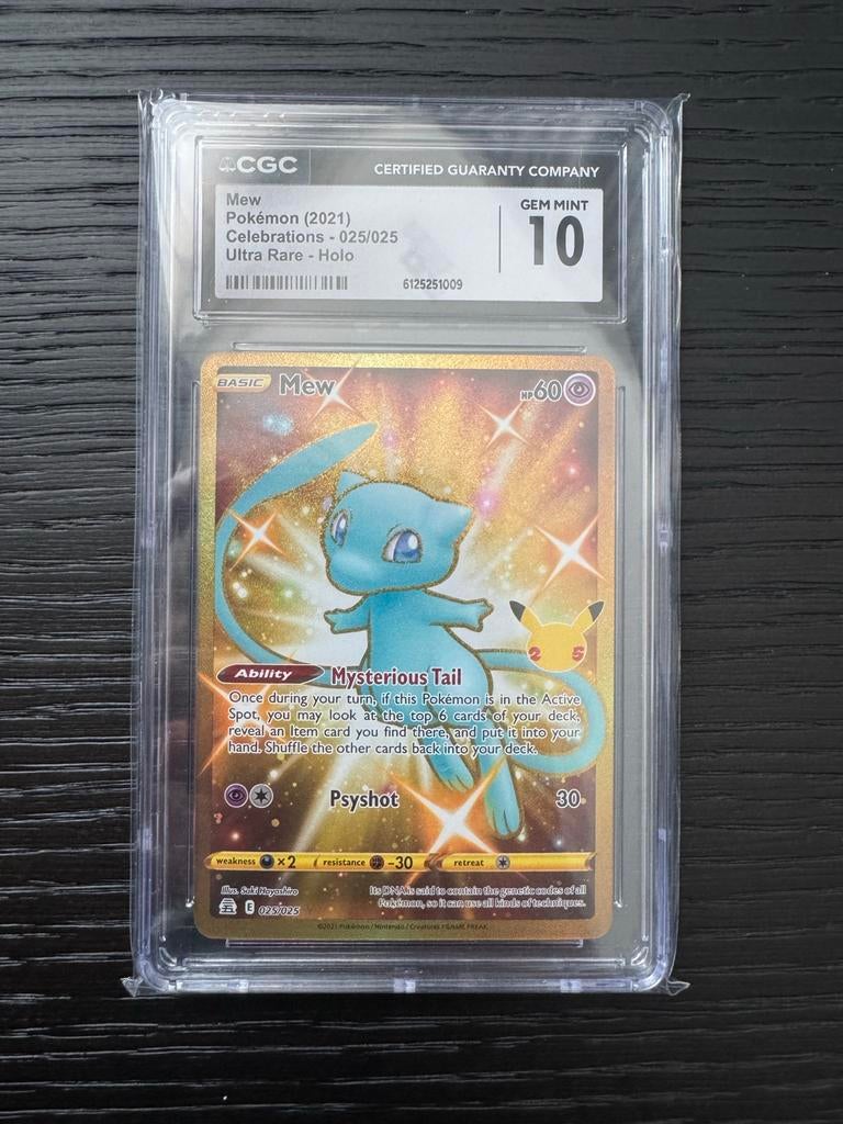 Mew Gold Celebrations 025/025 CGC Gem Mint 10 Pokémon Kaart, Ophalen of Verzenden, Nieuw, Losse kaart, Foil
