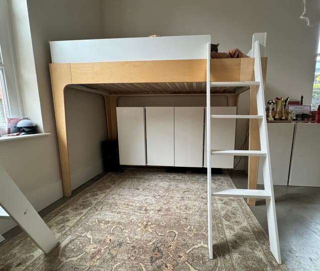 Hoogslaper oeuf NYC (ook als stapelbed te koop), Ophalen, 180 cm of meer, 85 tot 100 cm, Matras
