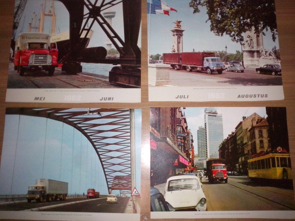 4x DAF Kalender posters 1962: Torpedo 2400 Kikker DAF 750, Ophalen of Verzenden, Zo goed als nieuw, Overige merken