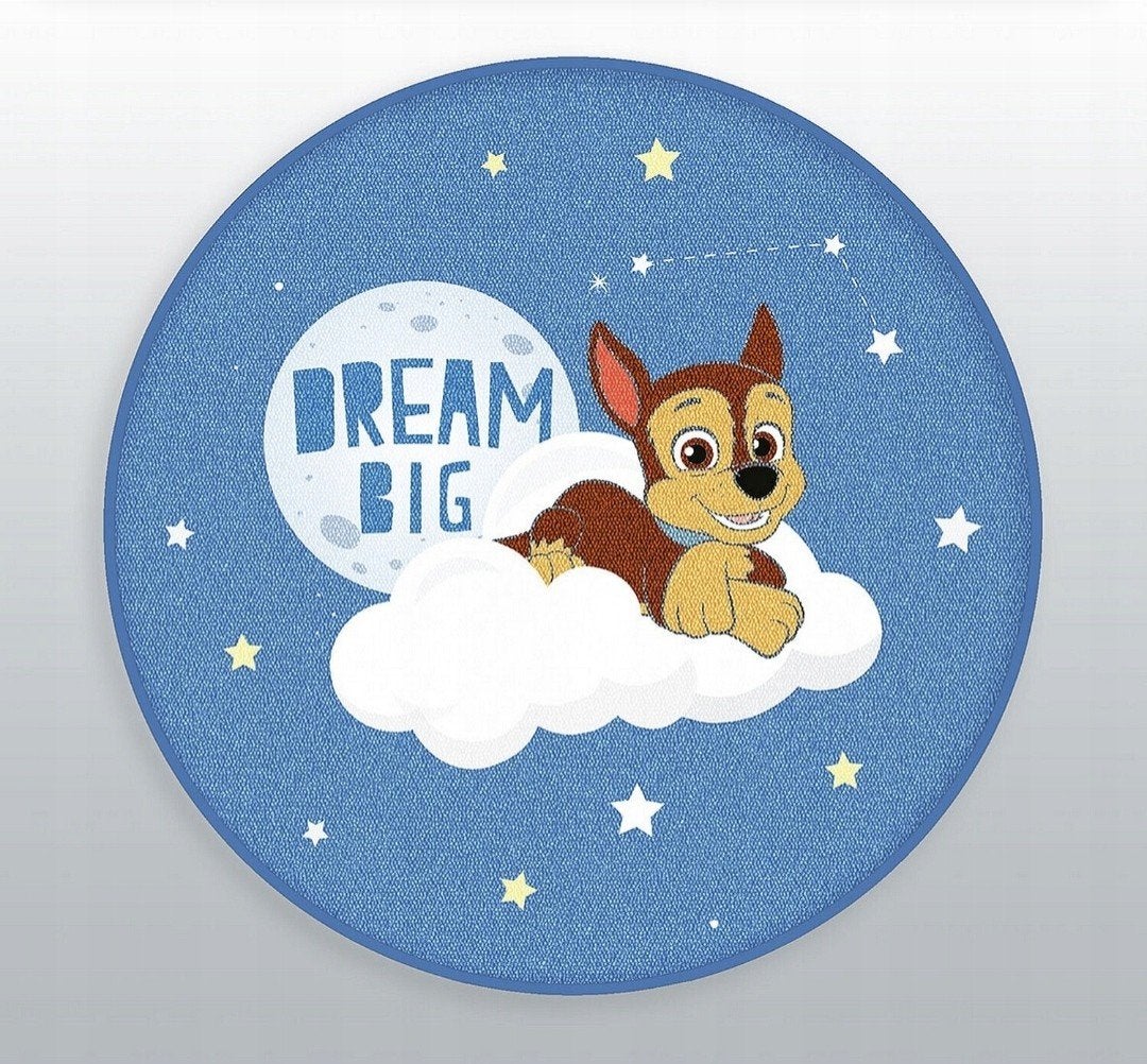 Paw Patrol vloerkleed rond 90 cm, 50 tot 100 cm, Blauw, Rond, Nieuw