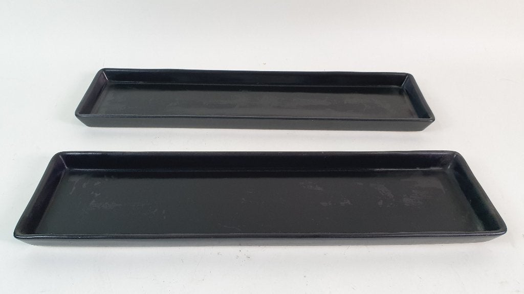 2x schaal voor kaarsen van Ikea, grijs / zwart. 5A3, Tweedehands verkoop, Tweedehands verkoop, Gebruikt, Ophalen of Verzenden