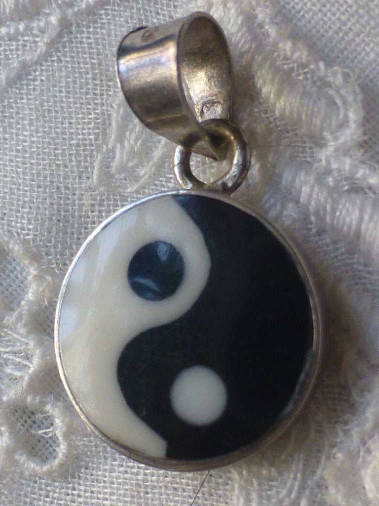 Zilveren Hangertje Yin-Yang, Verzenden, Zo goed als nieuw, Kruis of Symbool, Zilver