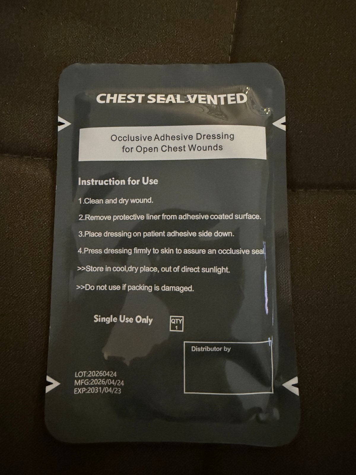 Open wond verband – Chest Seal Vented, Ophalen of Verzenden, Nieuw