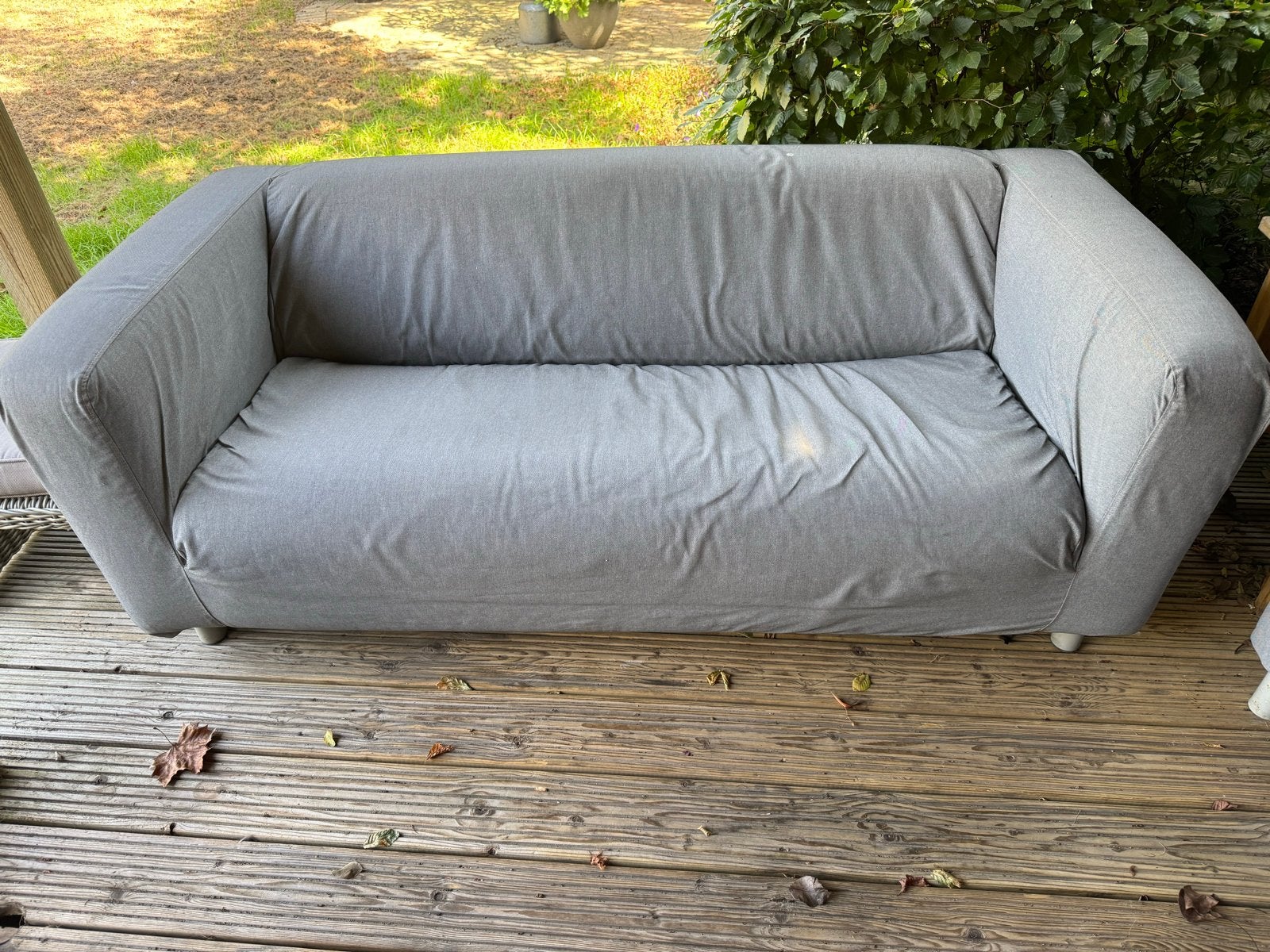 Grijze tweepersoonsbank 2 stuks - Ikea Klippan met hoes, Ophalen, Gebruikt, 150 tot 200 cm, Tweepersoons